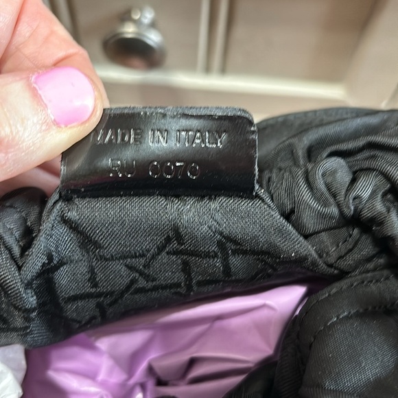 SOLD - Dior Maris Pearl Handle Vintage Nylon Bag,Black11x9,EUC,Callout on bottom - Picture 13 of 14